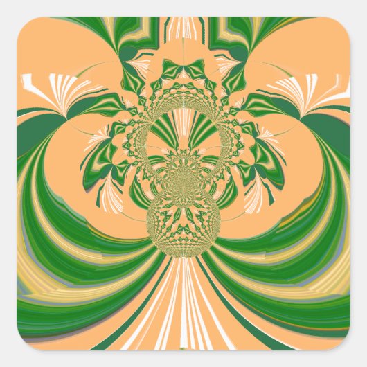 Sticker Carré Design vert jaune. (Devant)