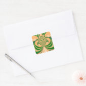 Sticker Carré Design vert jaune. (Enveloppe)