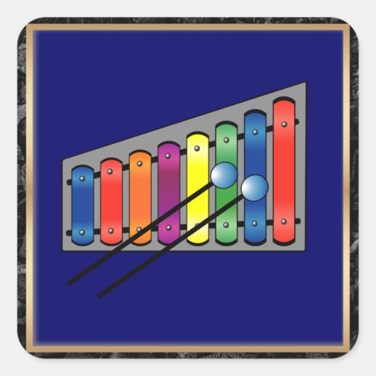 Sticker Carré Design Xylophone (Devant)