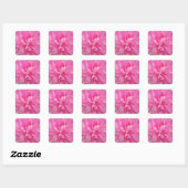 STICKER CARRÉ DESIGNER ROSE FLORAL ENVELOPE SEAL ET BÂTIMENTS (Feuille)