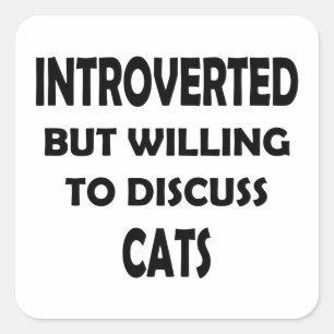 Sticker Carré Désireux de discuter des chats - Conception pour l