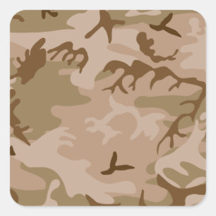 Sticker Carré Dessert Camo - Camouflage Marron