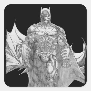 Sticker Carré Dessin à pied Batman