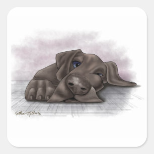 Sticker Carré Dessin animé adorable de Grand Danois