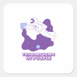 Sticker Carré Dessin animé d'astronaute Décoration d'affiche d