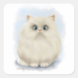 Sticker Carré Dessin animé de chat persan
