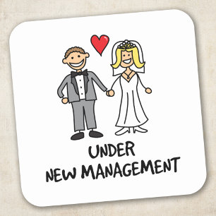 Sticker Carré Dessin animé de mariage - Sous nouvelle direction