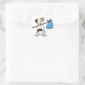 Sticker Carré dessin animé de toy fox terrier hobo (Sac)
