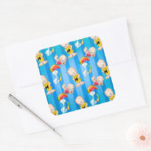 Sticker Carré dessin animé mignon (Enveloppe)