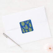 Sticker Carré Dessin de Cactus Doodon Funny Blue (Enveloppe)
