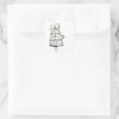 Sticker Carré dessin de cage d'oiseau (Sac)