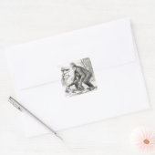 Sticker Carré Dessin De Charles Darwin 1871 (Enveloppe)