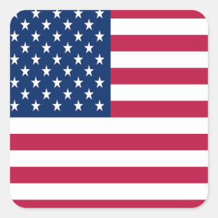 Sticker Carré Dessin de fierté de drapeau américain USA