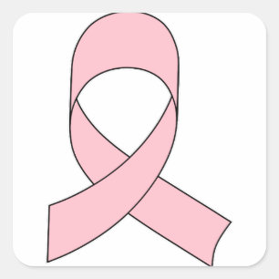 Sticker Carré Dessin de ruban rose