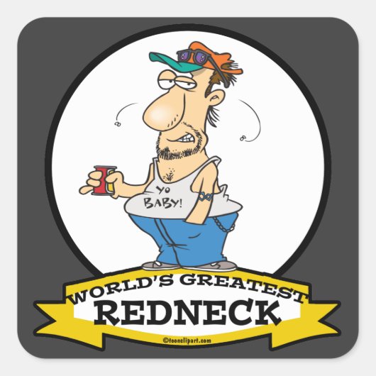 STICKER CARRÉ DESSIN DE WORLDS GREATEMENT REDNECK II (Devant)