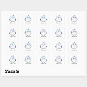 Sticker Carré Dessin d'oiseau Cute Kawaii Chubby - adorable Past