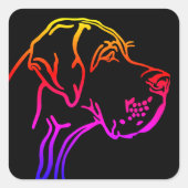 Sticker Carré dessin Great Dane (Devant)