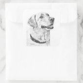 Sticker Carré Dessin Labrador Retriever (Sac)