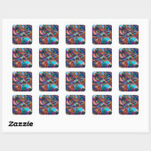 Sticker Carré Dessin moderne de peintures (Feuille)