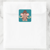 Sticker Carré Dessin Wooly Mammoth (Sac)