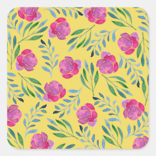 Sticker Carré Dessins de fleurs faciles