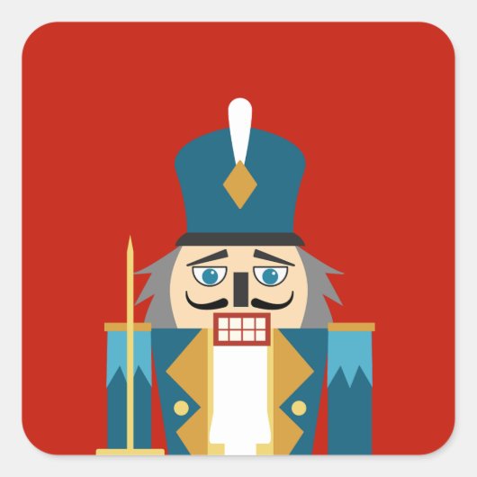 Sticker Carré Dessous de verre de noisette classique de Noël (Devant)