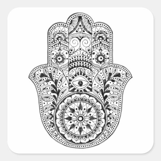 Sticker Carré Dessous de verre Hamsa (Devant)