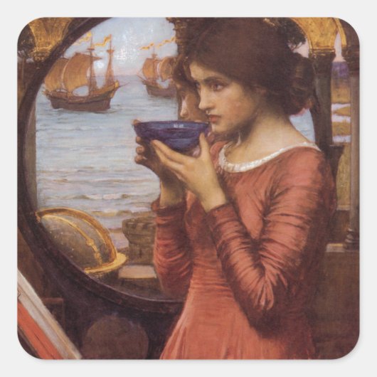 Sticker Carré Destiny par John William Waterhouse (Devant)