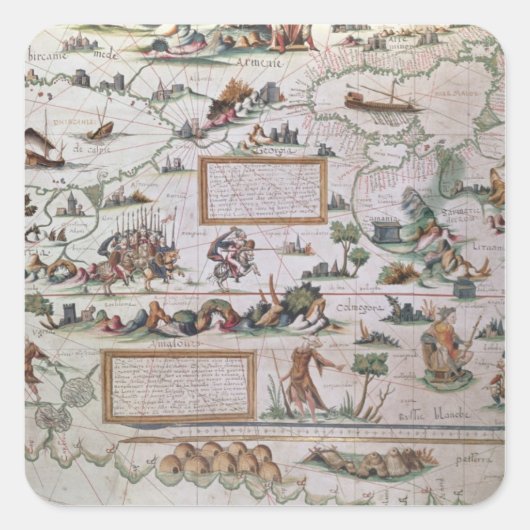 Sticker Carré Détail de la Sibérie (Devant)