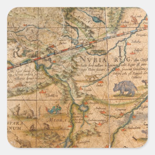 Sticker Carré Détail de l'Afrique dans un Globe (Devant)