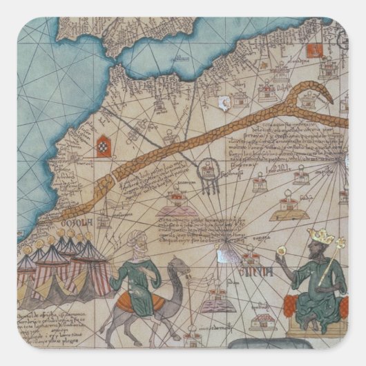 Sticker Carré Détail de l'Atlas Catalan, 1375 (Devant)