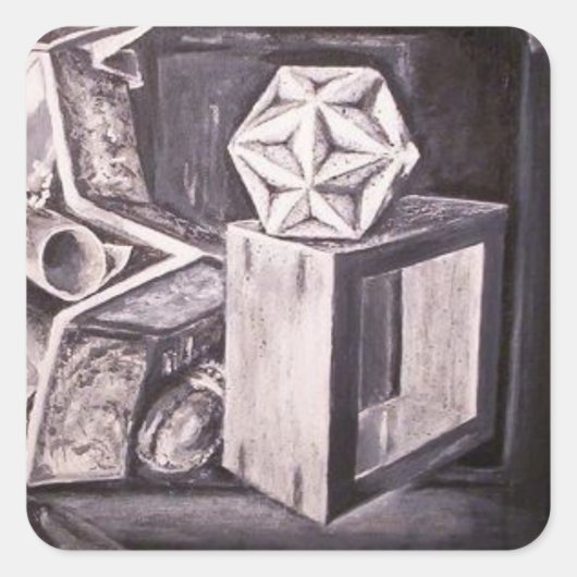 Sticker Carré Détail de l'autocollant Durée de vie (Devant)