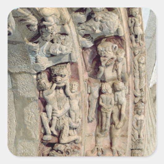 Sticker Carré Détail du Portico De la Gloria (Devant)