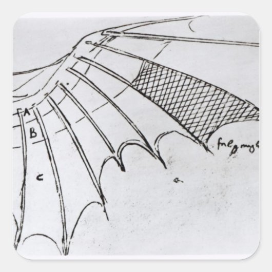 Sticker Carré Détail d'une aile mécanique (Devant)