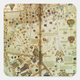 Sticker Carré Détail d'une carte du monde catalan