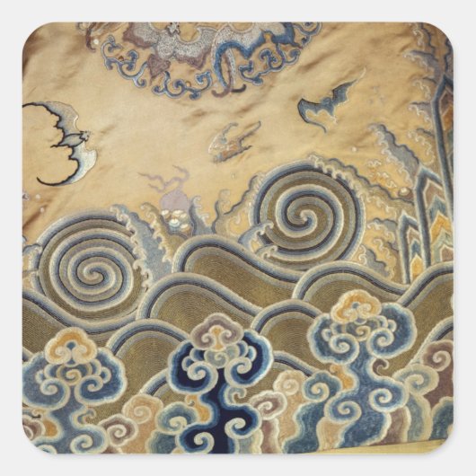 Sticker Carré Détail d'une robe funéraire, dynastie Qing (Devant)