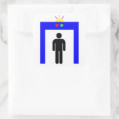 Sticker Carré détecteur de métal de l'aéroport alarme de sécurit (Sac)