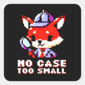 Sticker Carré Détective Fox - Aucun Coque Trop Petite Pixel Amus (Devant)