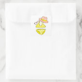 Sticker Carré Détendez-vous au soleil - maillot de bain jaune (Sac)