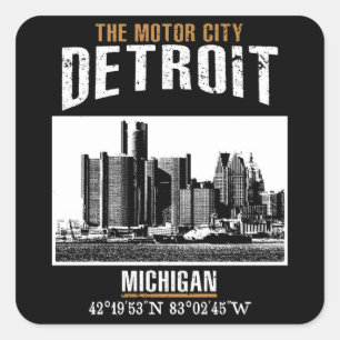 Sticker Carré Détroit