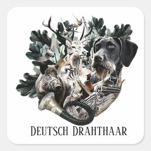 Sticker Carré Deutsch Drahthaar