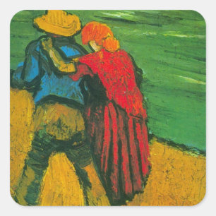 Sticker Carré Deux Amants par Vincent van Gogh
