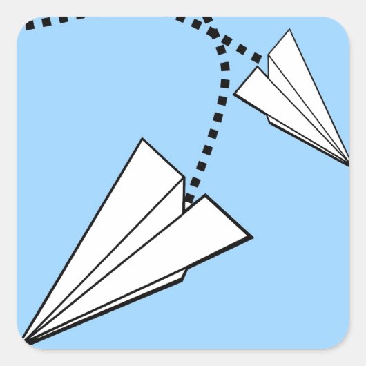 Sticker Carré Deux avions en papier (Devant)