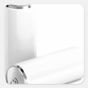 Sticker Carré Deux boîtes de boisson blanches