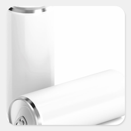 Sticker Carré Deux boîtes de boissons blanches (Devant)