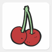Sticker Carré Deux cerises (Devant)