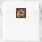 Sticker Carré Deux Cherubs Lecture par Rosso Fiorentino, Angels (Sac)