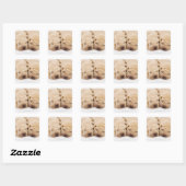 Sticker Carré Deux chiots Shar Pei dorment (Feuille)