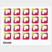 Sticker Carré Deux coeurs (Feuille)