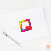 Sticker Carré Deux coeurs (Enveloppe)